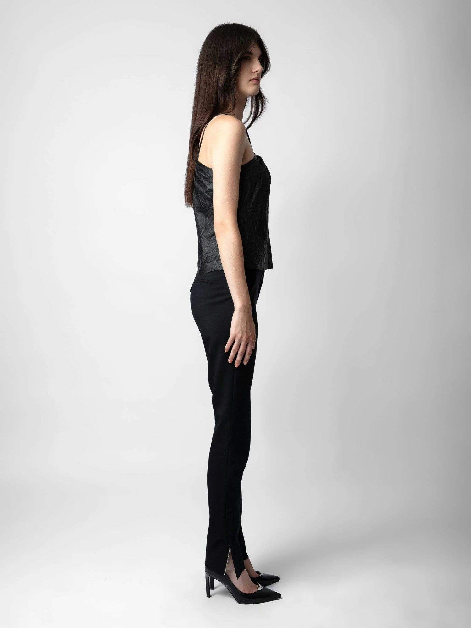 Cidonie Crinkled Leather Top Black Zadig & Voltaire Cidonie Crinkled Leather Top Black -Zadig Et Voltaire RWTO00012 NOIR ADDI 1 scaled