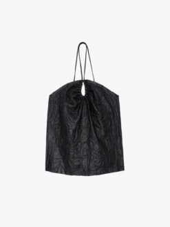 Zadig & Voltaire Cidonie Crinkled Leather Top Black 4 Zadig & Voltaire Cidonie Crinkled Leather Top Black -Zadig Et Voltaire RWTO00012 NOIR PACKSHOT