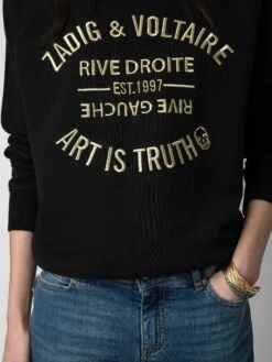 Zadig & Voltaire Upper Blason Embroidered Sweatshirt Black -Zadig Et Voltaire SJTS7106F NOIR ADDI 1