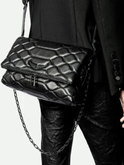 Zadig & Voltaire Rocky XL Quilted Clutch Black 5 Zadig & Voltaire Rocky XL Quilted Clutch Black -Zadig Et Voltaire SKAB2015F NOIR HOVER