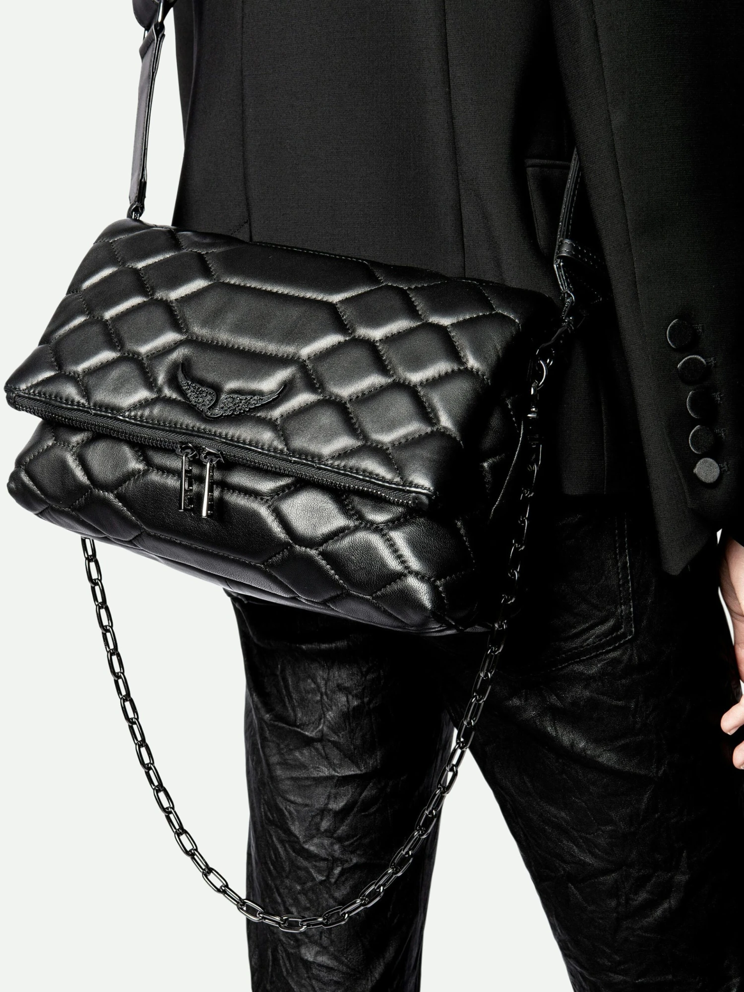 Rocky XL Quilted Clutch Black Zadig & Voltaire Rocky XL Quilted Clutch Black -Zadig Et Voltaire SKAB2015F NOIR HOVER scaled