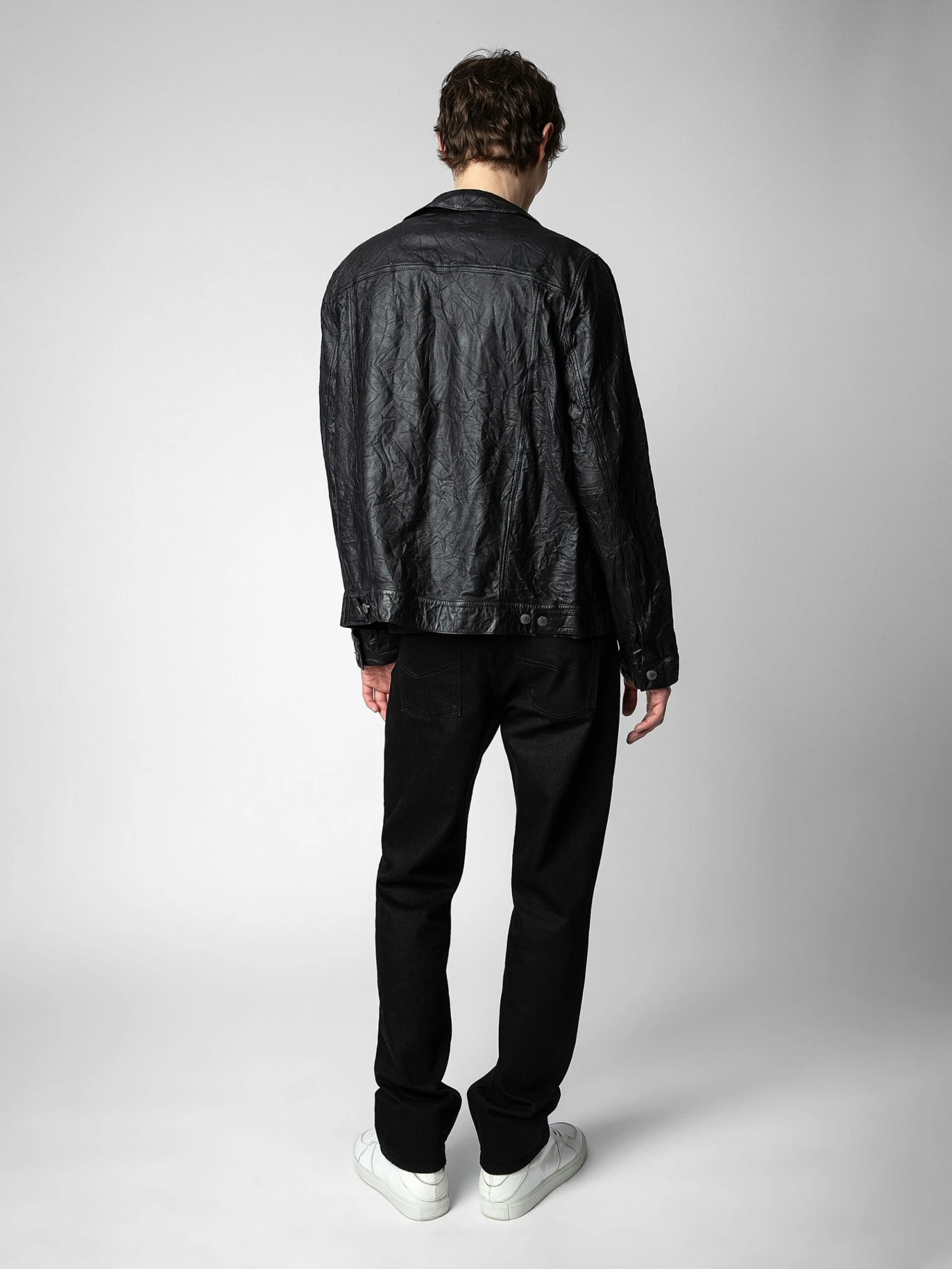 Base Crinkled Leather Jacket Black Zadig & Voltaire Base Crinkled Leather Jacket Black -Zadig Et Voltaire SKCU1406H NOIR BACK 1 scaled