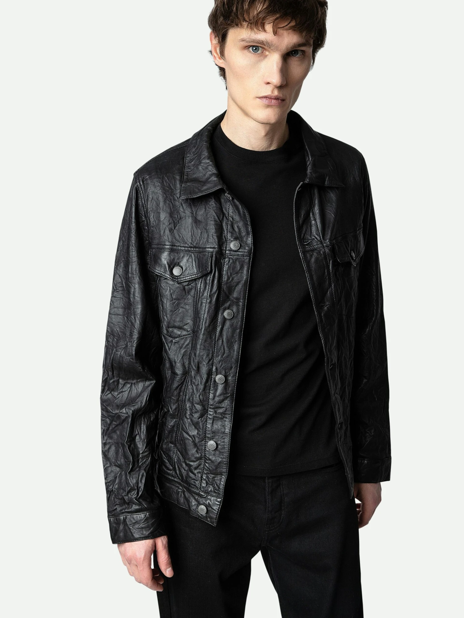 Base Crinkled Leather Jacket Black Zadig & Voltaire Base Crinkled Leather Jacket Black -Zadig Et Voltaire SKCU1406H NOIR HOVER 1 scaled