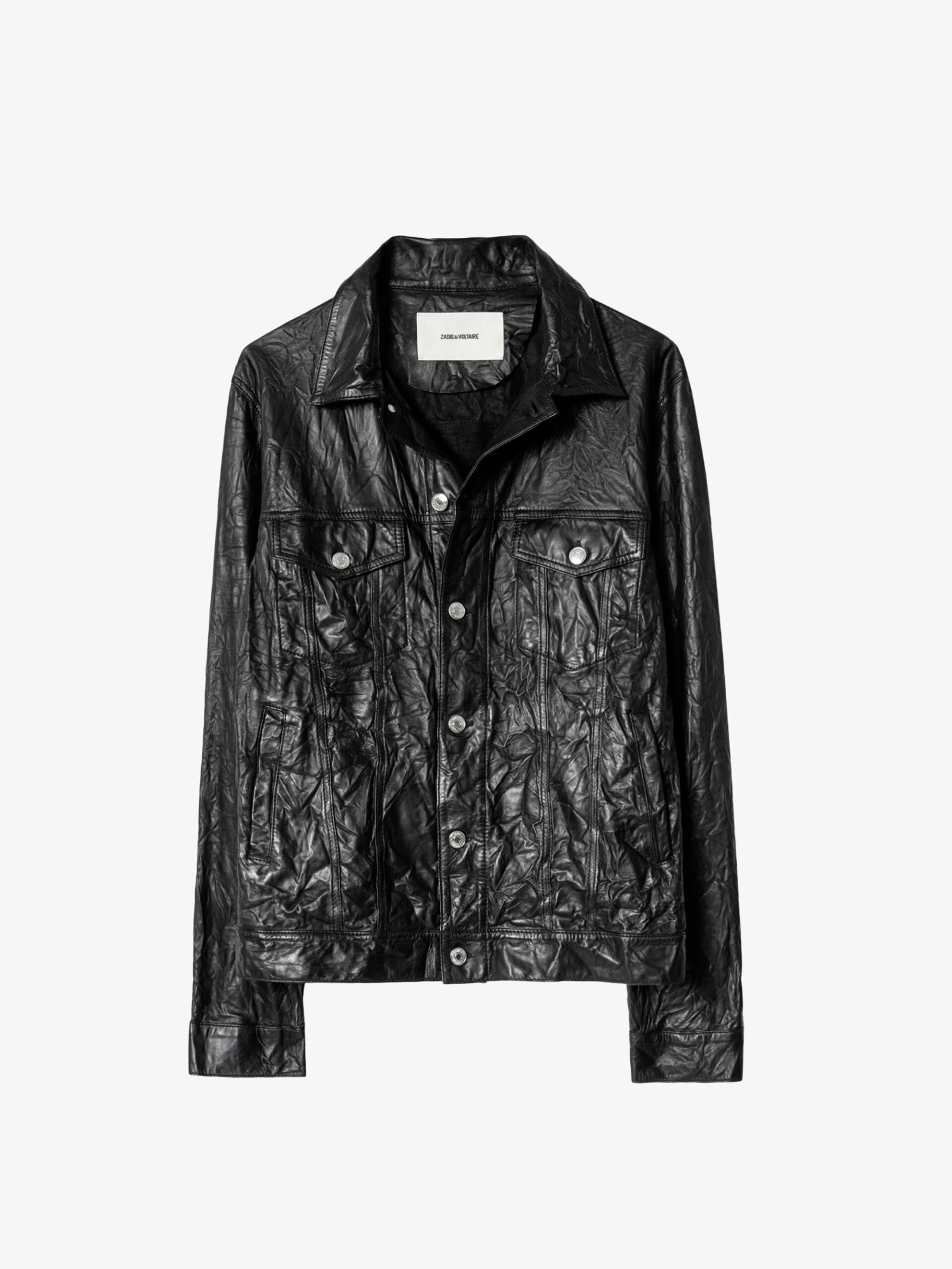 Base Crinkled Leather Jacket Black Zadig & Voltaire Base Crinkled Leather Jacket Black -Zadig Et Voltaire SKCU1406H NOIR PACKSHOT 1 scaled