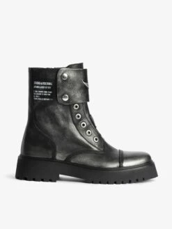 Zadig & Voltaire Joe Fast Brush Off Ankle Boots Black