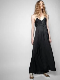 Zadig & Voltaire Rayonne Satin Dress Black -Zadig Et Voltaire WKCP0405F NOIR ADDI 3