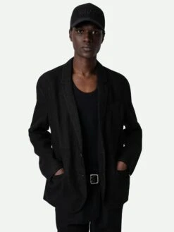 Zadig & Voltaire Viks Linen Blazer Black -Zadig Et Voltaire WMBL00160 NOIR HOVER