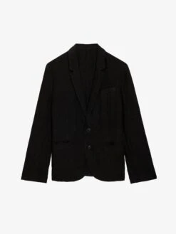 Zadig & Voltaire Viks Linen Blazer Black -Zadig Et Voltaire WMBL00160 NOIR PACKSHOT