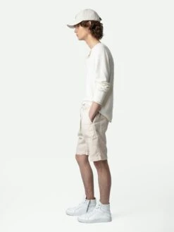 Zadig & Voltaire Pixel Linen Bermuda Shorts Naturel 3 Zadig & Voltaire Pixel Linen Bermuda Shorts Naturel -Zadig Et Voltaire WMBS00055 NATUREL HOVER 2