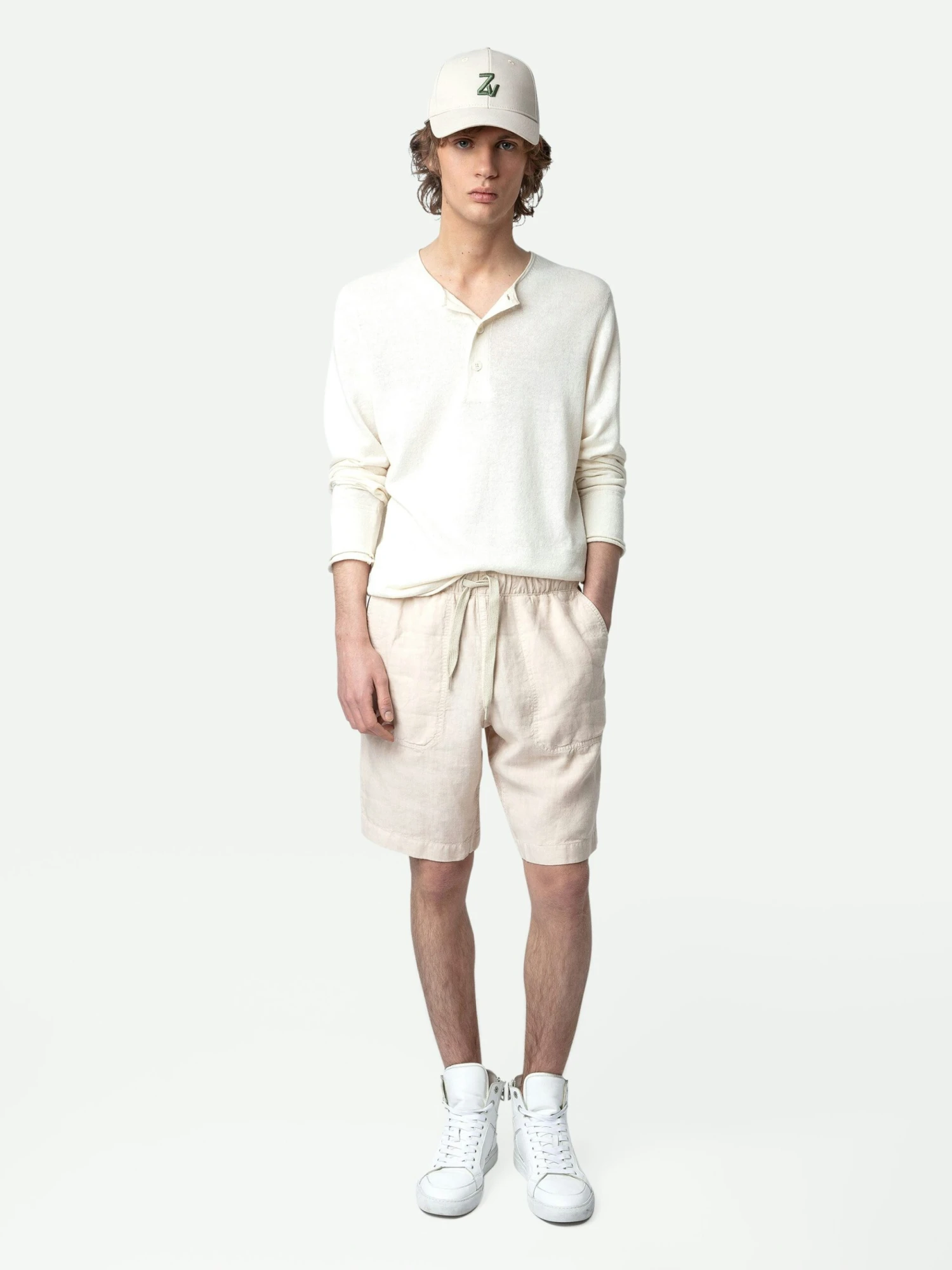 Pixel Linen Bermuda Shorts Naturel Zadig & Voltaire Pixel Linen Bermuda Shorts Naturel -Zadig Et Voltaire WMBS00055 NATUREL SHOOTING 2 scaled