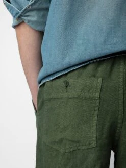 Zadig & Voltaire Pixel Linen Bermuda Shorts Used Kaki 2 Zadig & Voltaire Pixel Linen Bermuda Shorts Used Kaki -Zadig Et Voltaire WMBS00055 USED KAKI ADDI 1