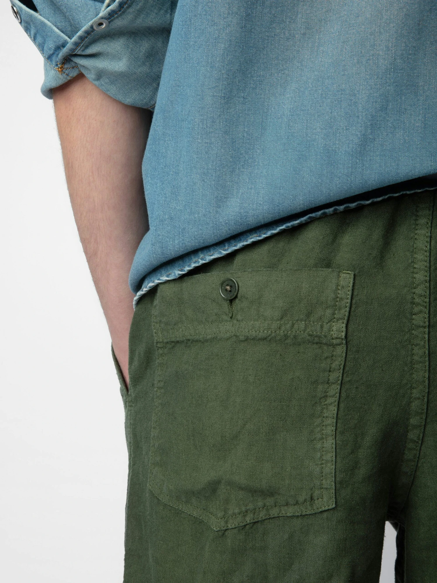 Pixel Linen Bermuda Shorts Used kaki Zadig & Voltaire Pixel Linen Bermuda Shorts Used Kaki -Zadig Et Voltaire WMBS00055 USED KAKI ADDI 1 scaled