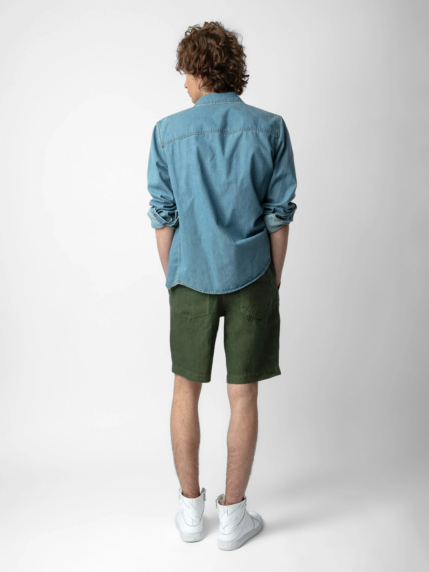 Pixel Linen Bermuda Shorts Used kaki Zadig & Voltaire Pixel Linen Bermuda Shorts Used Kaki -Zadig Et Voltaire WMBS00055 USED KAKI BACK scaled