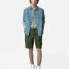 Zadig & Voltaire Pixel Linen Bermuda Shorts Used Kaki