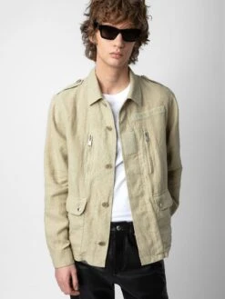 Zadig & Voltaire Kido Linen Jacket Light Beige 2 Zadig & Voltaire Kido Linen Jacket Light Beige -Zadig Et Voltaire WMOW00376 LIGHT BEIGE ADDI 1 1