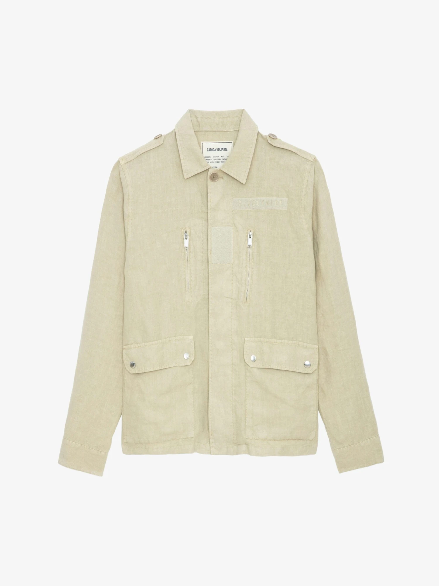 Kido Linen Jacket Light beige Zadig & Voltaire Kido Linen Jacket Light Beige -Zadig Et Voltaire WMOW00376 LIGHT BEIGE PACKSHOT 1 scaled
