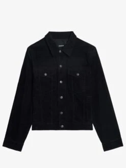 Zadig & Voltaire Bases Velvet Jacket Black -Zadig Et Voltaire WMOW01414 BLACK PACKSHOT 68515f2a8ce0b