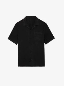 Zadig & Voltaire Sloan Linen Shirt Black -Zadig Et Voltaire WMSH00288 NOIR PACKSHOT 2
