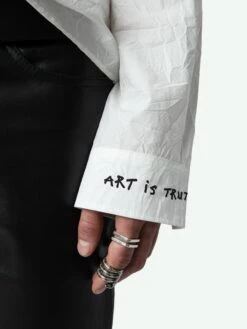 Zadig & Voltaire Stan Shirt White -Zadig Et Voltaire WMSH00291 BLANC ADDI 2 662ba93d11116