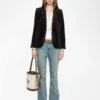 Zadig & Voltaire Vavy Velvet Blazer Dark Chocolate