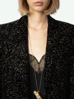 Zadig & Voltaire Velvet Valse Blazer Black 7 Zadig & Voltaire Velvet Valse Blazer Black -Zadig Et Voltaire WWBL00876 NOIR HOVER 6704e66843955