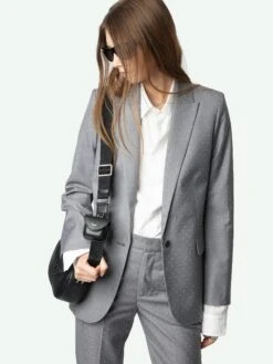 Zadig & Voltaire Valse Blazer Gris Chine -Zadig Et Voltaire WWBL01886 GRIS CHINE ADDI 1 675ff0a185e70