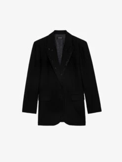 Zadig & Voltaire Viva Women's Rhinestone Blazer Black -Zadig Et Voltaire WWBL01917 BLACK PACKSHOT 6728b3d30a8aa