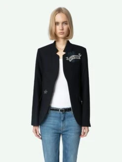 Zadig & Voltaire Very Bis Blazer Encre 2 Zadig & Voltaire Very Bis Blazer Encre -Zadig Et Voltaire WWBL01924 ENCRE ADDI 1 677eb5884a3f4