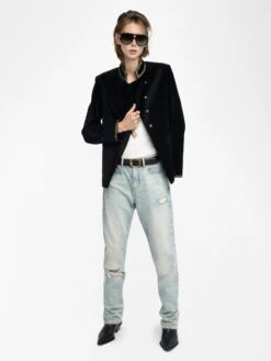 Zadig & Voltaire Blazer Verysa Velours Black -Zadig Et Voltaire WWBL01933 BLACK ADDI 1 687df5b68062a