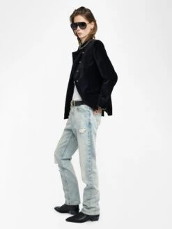 Zadig & Voltaire Blazer Verysa Velours Black -Zadig Et Voltaire WWBL01933 BLACK ADDI 3 687df5da13901