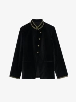 Zadig & Voltaire Blazer Verysa Velours Black -Zadig Et Voltaire WWBL01933 BLACK PACKSHOT 687df39d03ee1