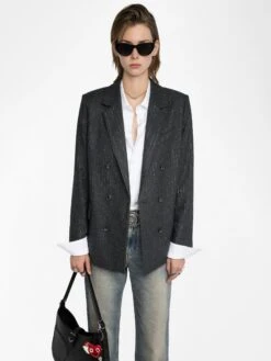 Zadig & Voltaire Vaska Blazer Anthracite 4 Zadig & Voltaire Vaska Blazer Anthracite -Zadig Et Voltaire WWBL01942 ANTHRACITE HOVER 6877c2d814669