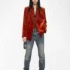 Zadig & Voltaire Vaska Velvet Blazer Burn
