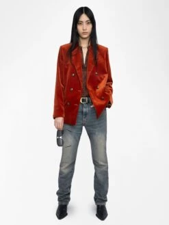 Zadig & Voltaire Vaska Velvet Blazer Burn