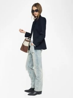 Zadig & Voltaire Verysa Navy Asymmetrical Blazer Encre -Zadig Et Voltaire WWBL01944 ENCRE ADDI 2 6849a3e4bcd41