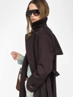Zadig & Voltaire Kenar Trench Coat Dark Chocolate 4 Zadig & Voltaire Kenar Trench Coat Dark Chocolate -Zadig Et Voltaire WWCO01715 DARK CHOCOLATE ADDI 3 684853c98aaab