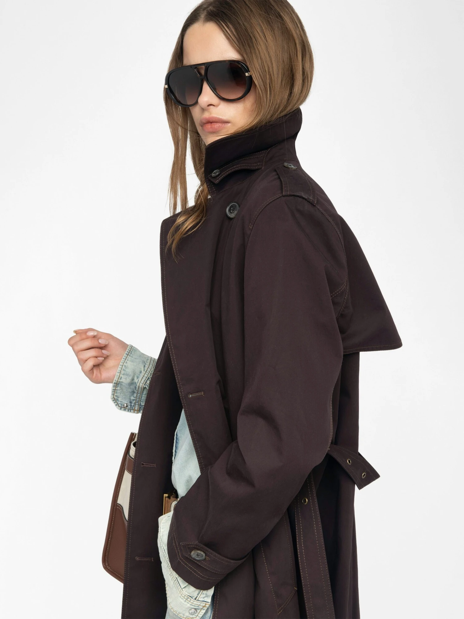 Kenar Trench Coat Dark chocolate Zadig & Voltaire Kenar Trench Coat Dark Chocolate -Zadig Et Voltaire WWCO01715 DARK CHOCOLATE ADDI 3 684853c98aaab scaled