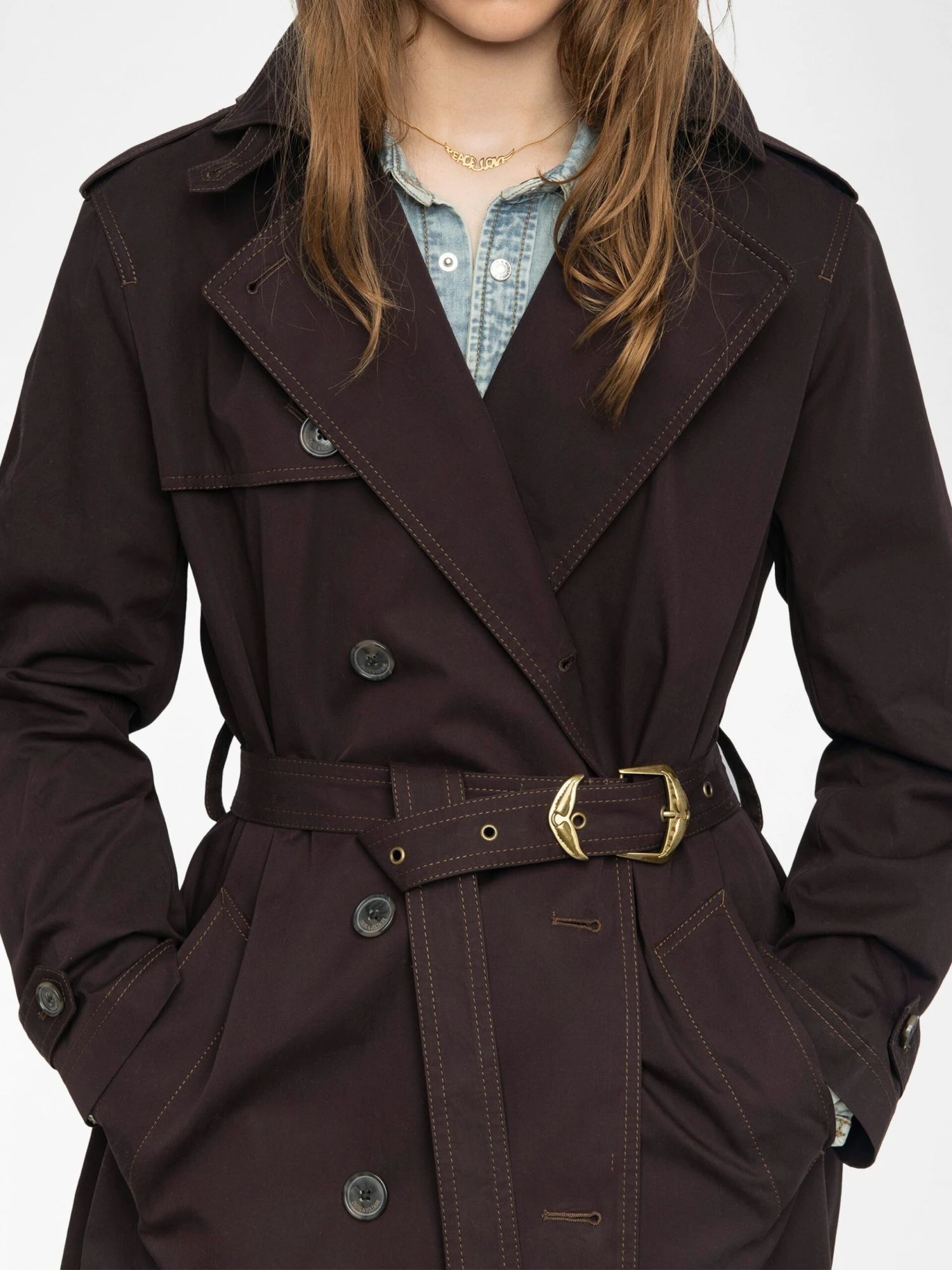 Kenar Trench Coat Dark chocolate Zadig & Voltaire Kenar Trench Coat Dark Chocolate -Zadig Et Voltaire WWCO01715 DARK CHOCOLATE ADDI 4 6848530ec35eb scaled