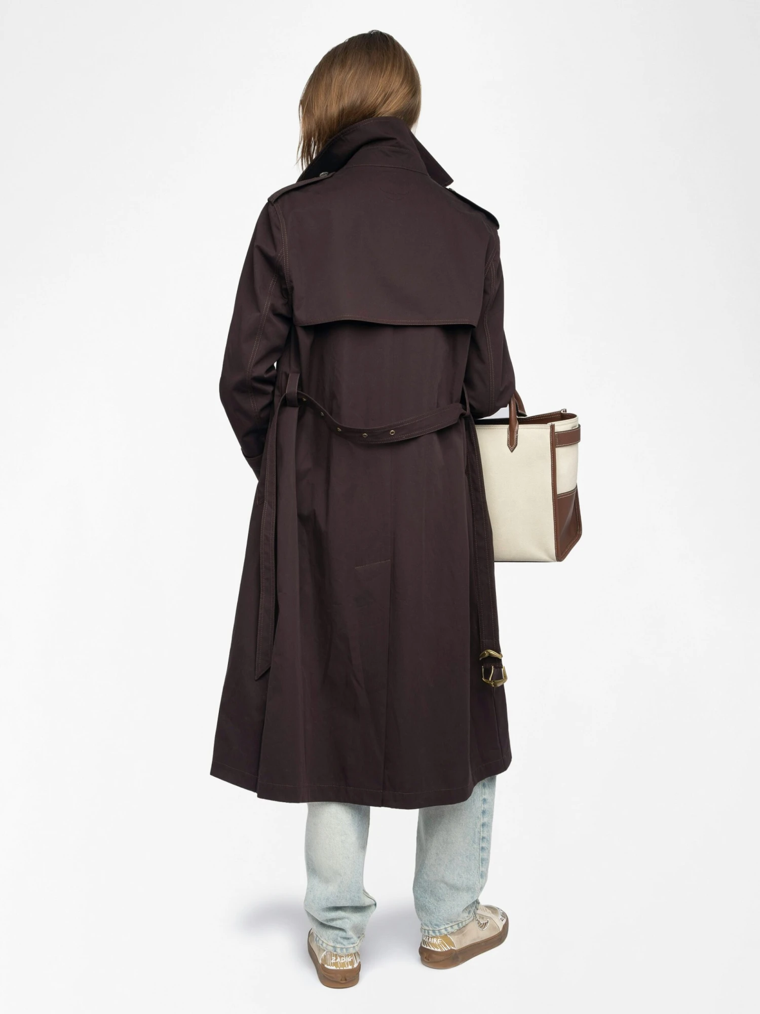 Kenar Trench Coat Dark chocolate Zadig & Voltaire Kenar Trench Coat Dark Chocolate -Zadig Et Voltaire WWCO01715 DARK CHOCOLATE BACK 684852af4e282 scaled