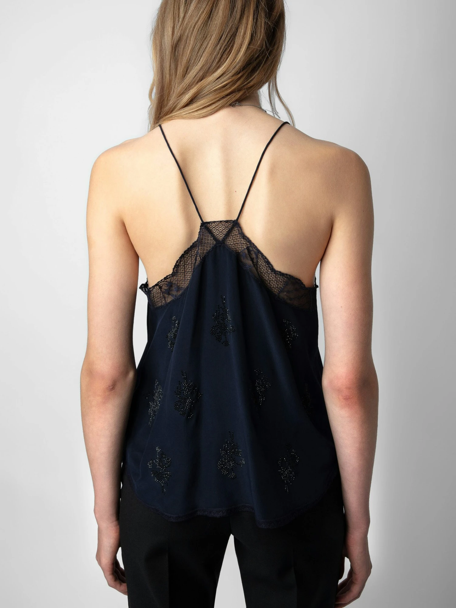 Christy Diamanté Silk Camisole Encre Zadig & Voltaire Christy Diamanté Silk Camisole Encre -Zadig Et Voltaire WWCR00224 ENCRE BACK scaled