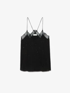 Zadig & Voltaire Christy Diamanté Silk Camisole Black -Zadig Et Voltaire WWCR00247 NOIR PACKSHOT 6694ecaa2dcc0