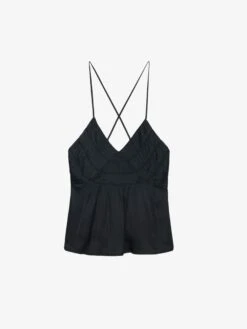 Zadig & Voltaire Cayonne Satin Camisole Black -Zadig Et Voltaire WWCR01256 BLACK PACKSHOT 6728b2d996201