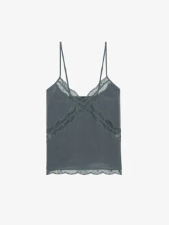Zadig & Voltaire Cishi Silk Camisole Vert De Gris 5 Zadig & Voltaire Cishi Silk Camisole Vert De Gris -Zadig Et Voltaire WWCR01258 VERT DE GRIS PACKSHOT 676a7f22ae1cc