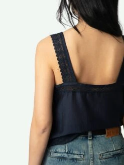 Zadig & Voltaire Celite Navy Lace Camisole Encre -Zadig Et Voltaire WWCR01264 ENCRE ADDI 4 67bed506889cb
