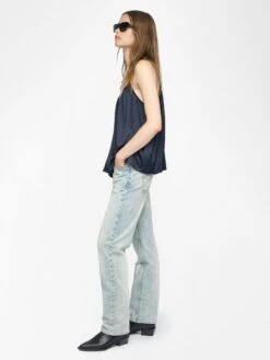 Zadig & Voltaire Cym Satin Pleated Camisole Encre 3 Zadig & Voltaire Cym Satin Pleated Camisole Encre -Zadig Et Voltaire WWCR01293 ENCRE ADDI 3 6849a41063615