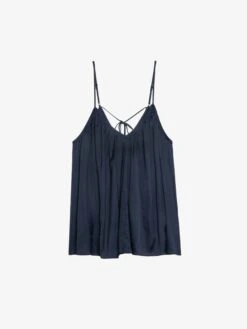 Zadig & Voltaire Cym Satin Pleated Camisole Encre 6 Zadig & Voltaire Cym Satin Pleated Camisole Encre -Zadig Et Voltaire WWCR01293 ENCRE PACKSHOT 684fe1e95c1fa