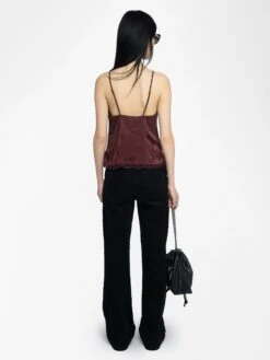 Zadig & Voltaire Cishi Silk Camisole Burgundy 3 Zadig & Voltaire Cishi Silk Camisole Burgundy -Zadig Et Voltaire WWCR01298 BURGUNDY BACK 685d2317789fc