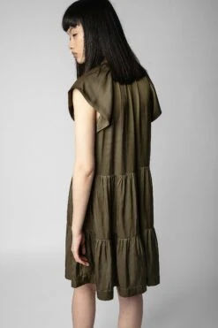 Zadig & Voltaire Rito Satin Dress Laurier 2 Zadig & Voltaire Rito Satin Dress Laurier -Zadig Et Voltaire WWDR00022 LAURIER 4
