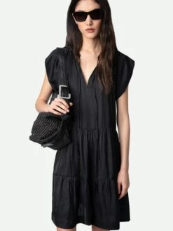 Zadig & Voltaire Rito Satin Dress Black 4 Zadig & Voltaire Rito Satin Dress Black -Zadig Et Voltaire WWDR00022 NOIR HOVER
