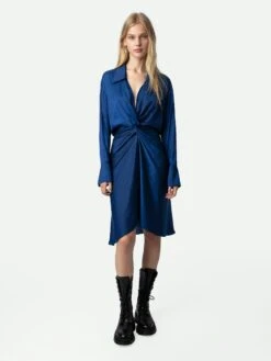 Zadig & Voltaire Rozo Satin Dress Bleu Roi